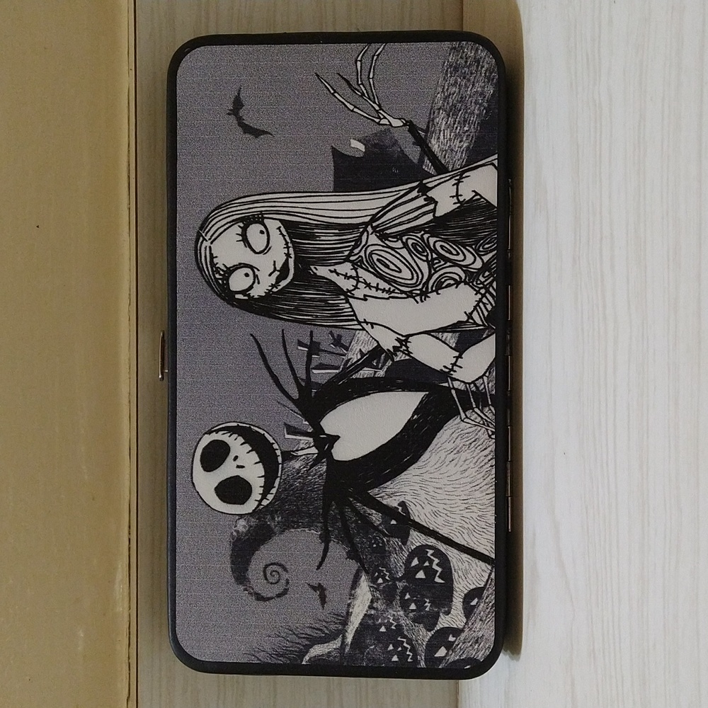 The Nightmare Before Christmas Jack & Sally Greyscale Hinged Wallet
